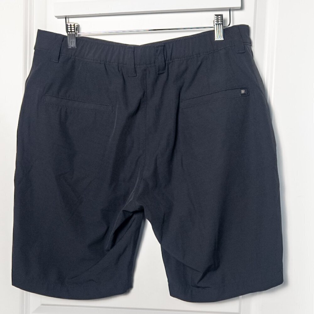 Banana Republic Men's Flat Front Shorts 9.5" - 34 Black - Picture 2 of 4